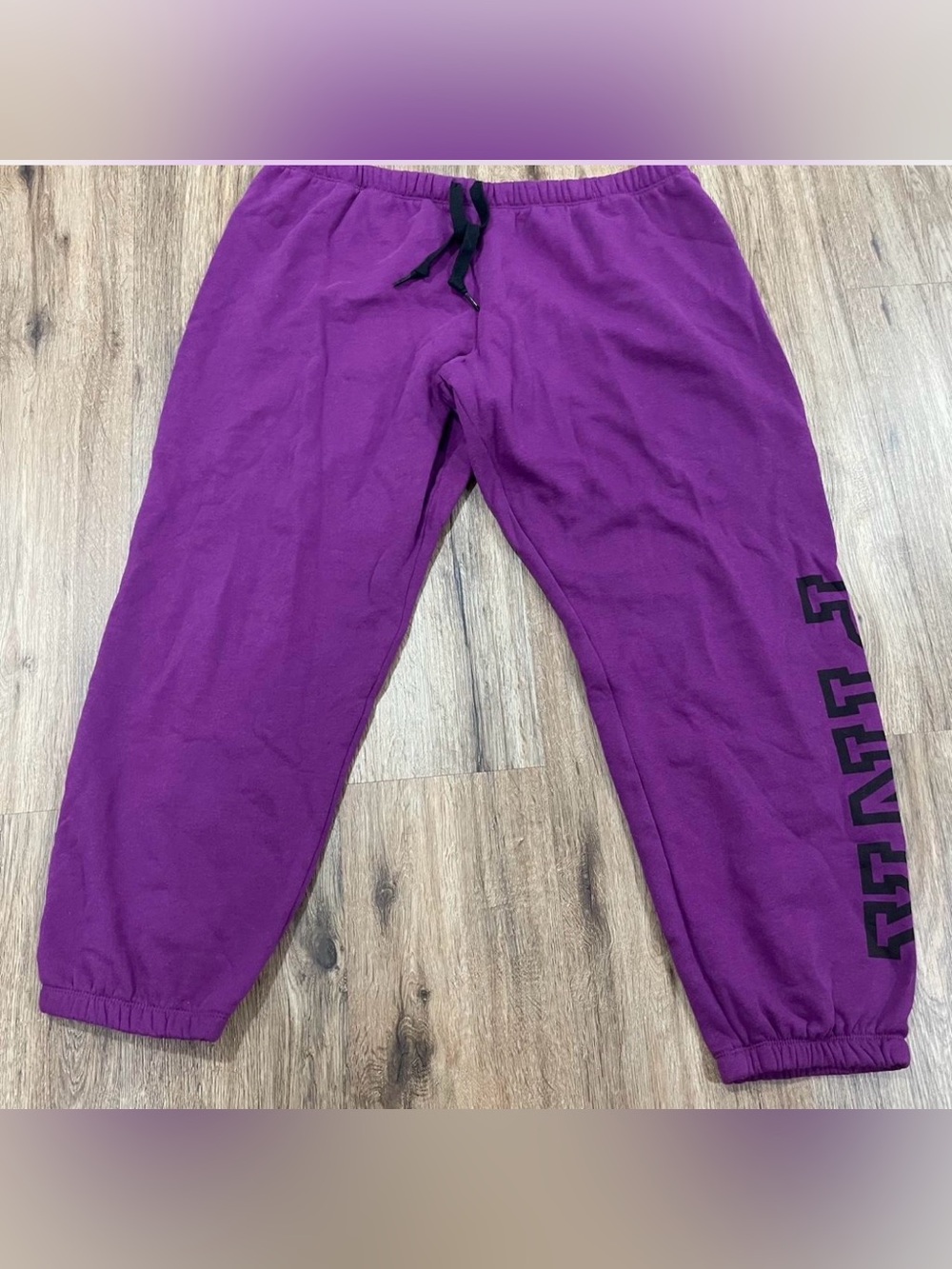 Pink -Purple Jogger Sweatpants with Side Lettering
